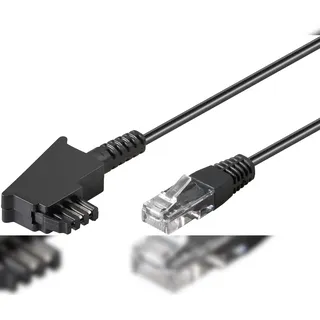 goobay Anschlusskabel für DSL / VDSL, TAE-F-Stecker] 3.00 m schwarz,