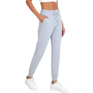 COMEOR Jogginghose Damen - Baumwolle Sporthose Lang Warme Trainingshosen, Frauen Freizeithosen, Sweatpants mit Regular Passform für Fitness, Yoga, Freizeit (Grau S)