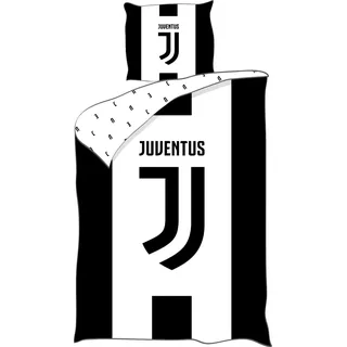 Wendebettwäsche Fußball - Juventus Turin - 140 cm x 200 cm - Schwarz, Weiß