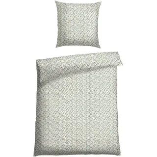 SCHIESSER Bettwäsche Ditsy aus weicher Baumwolle mit dezentem Millefleur-Muster, Renforcé, 2 teilig, MADE IN GREEN by OEKO-TEX®-zertifiziert beige