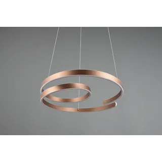 Trio Leuchten LED Pendelleuchte »MARNIE, spiralförmige LED Hängelampe indirektes Licht warmweiß 3000K«, 1 flammig, Leuchtmittel LED-Board LED fest integriert, 8000 Lumen höhenverstellbar 3 Stufen dimmbar Hängeleuchte Esszimmer, braun