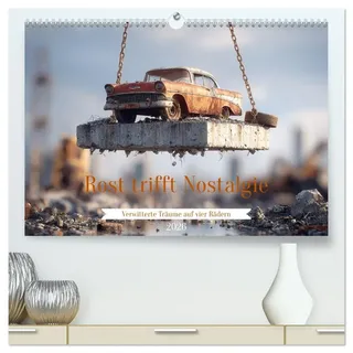 Rost trifft Nostalgie (hochwertiger Premium Wandkalender 2026 DIN A2 quer), Kunstdruck in Hochglanz: Rostige Automobile in ihrer stillen Pracht (CALVENDO Kunst)