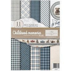 ITD Collection RP056 Reispapier, Childhood Memories- Blue, 21x30x0,15cm