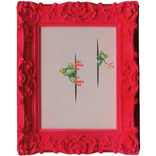 Monee Kunstdruck , Grün, Rot, Schwarz, Weiß , Kunststoff, Textil, Papier , rechteckig , 44x54 cm , gerahmt , Bilder & Rahmen, Bilder, Sonstige Wandbilder