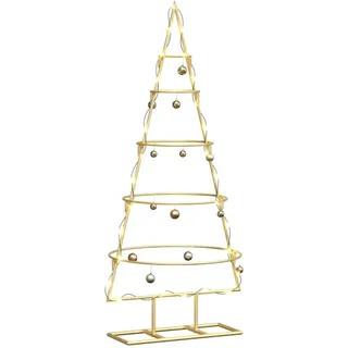 vidaXL Metall Weihnachtsbaum Gold 90 cm Pulverbeschichteter Stahl