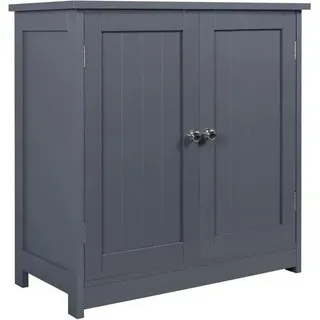 Hochbeet für Badkammer - 60x60x30 cm - Hochbeet aus MDF - 2-Türiger Schrank - Grau - Unter Waschbecken - Bodenablage