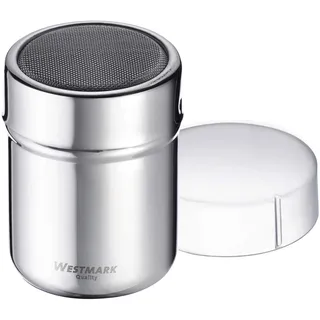 Westmark Puderzuckerstreuer mit Frischhaltedeckel, Fassungsvermögen: ca. 80 – 100 gr, Kunststoff/Rostfreier Edelstahl, Silber/Transparent, 69502260