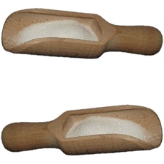 2 Holz- Schaufeln 14 cm für Salz Zucker Mehl aus Buchenholz