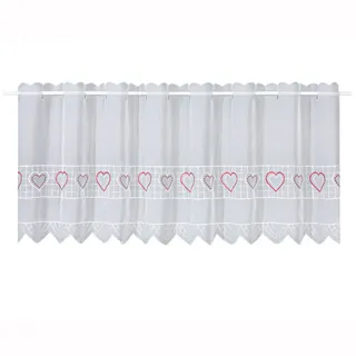 Gerster Scheibengardine »Love« Durchzuglöcher 1 Stk. tlg. HxB: 45x150, mit feinem Stickdesign, rot