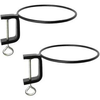 Achla Blumentopfring zum Anklemmen, Metall, Schwarz