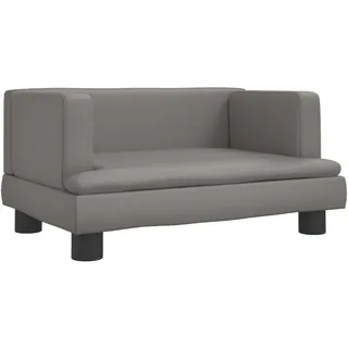 Kindersofa Grau 60x40x30 cm Kunstleder - Grau