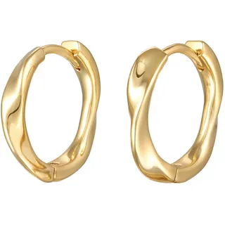 Elli Ohrringe Damen Creolen Twisted Look Organic Goldfarben