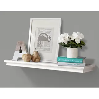 AHDECOR Wandregal aus MDF-Holz Wandmontage,Wandboard Schweberegal Hängeregal für Bücher, Bilder,91cm x 19.6cm x 4.3cm, Deko für Wohnzimmer, Küche, Flur, Schlafzimmer, Badezimmer,Weiß