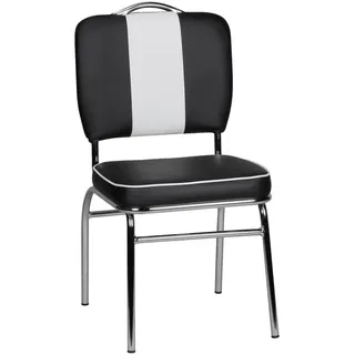 Wohnling Esszimmerstuhl Elivis Kunstleder Schwarz/Weiß