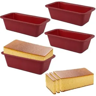 4 Stück Silikon Brotbackform Kastenform, Backform Rechteckig Silikon 15.5x8.5x4.5cm, Antihaftbeschichtete Silikon Backform Kasten, BPA-Frei Silikon Kastenform für Brot, Toast, Kuchen, Dimsum, etc