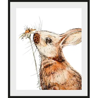 Bild QUEENCE "Agilo", braun (farbe rahmen: schwarz, farbe bild(er): braun), B:30cm H:40cm, Acrylglas, Holz, Papier, Bilder, Bild, HD Premium Poster-Druck inkl. Holzrahmen