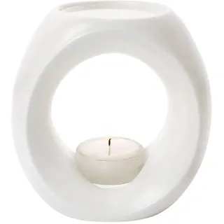 PRIMAVERA Aroma Duftlampe Cremeweiß matt - Aromadiffuser, Duftkerze, Raumduft - Keramik, handgefertigt - für ätherische Öle und Duftmischungen - Aromatherapie
