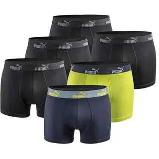 Puma Herren Boxershorts 6er Pack black blue lime - M