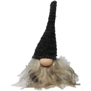Weihnachtswichtel dickbauchig mit grauer Zipfelmütze Höhe 20cm