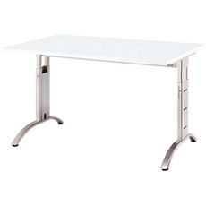 Bild Savona höhenverstellbarer Schreibtisch weiß rechteckig, C-Fuß-Gestell silber 120,0 x 80,0 cm