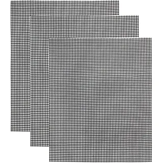 INF Grillnetz Antihaft-Grillmatte (33x40 cm ) Schwarz 3er-Pack - Schwarz