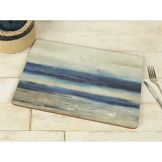 Creative Tops Ocean View Premium-Tischsets aus Holz mit Korkrückseite und abstraktem Motiv, 6-teiligen Set, 30 x 22,8 cm (183⁄4 x 9 Zoll)
