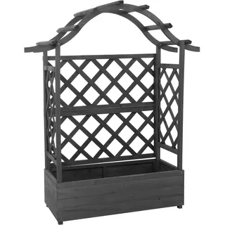 Hochbeet HWC-P66, Pflanz-/Blumenkasten Pflanzkübel Rankgitter Rankhilfe Spalier Holz FSC® 138x110x44