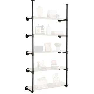 VEVOR Industrielles Rohrregal, 5 Ebenen, 2 STK, 9,84 Zoll anwendbare Brettbreite, Wandmontage, schwebende rustikale Holzregale, Halterung, Bücherregal, Aufbewahrungshalter für Küche, Schlafzimmer, Badezimmer (Bretter NICHT enthalten)