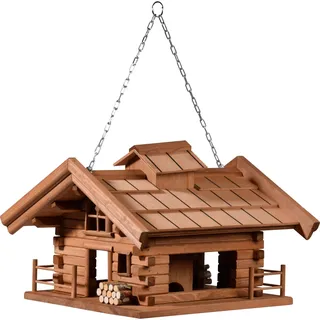 Dobar Vogelhaus Appenzell im Berghütten-Design 37 x 37 x 26 cm Braun FSC®