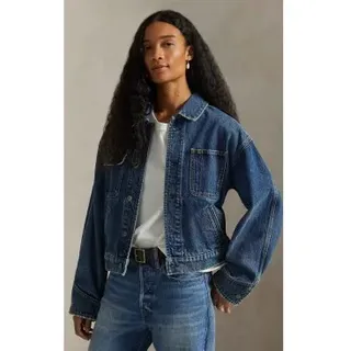 Polo Ralph Lauren für Damen. 211A93907001 Jeansjacke Latzhose blau (XXS), Lässig, Baumwolle, Denim