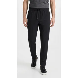 Cargohose BOSS GREEN "T Urbanex-CargoLight", Herren, Gr. 56, N-Gr, schwarz (schwarz001), Web, Obermaterial: 100% Elastomultiester, unifarben, gerade, unten schmal lang, Hosen Cargohose, mit elastischem Bund und Kordelzug Cargohose Sweatpants Stretchhose