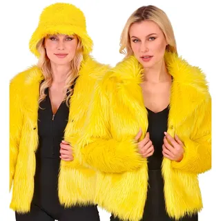 w widmann milano party fashion - Damen Kunstfell-Jacke, flauschiger Pelz, Plüschjacke, Kostüm, Party Outfit für Karneval & Festival
