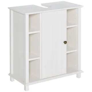 Home Affaire »Vili« Badezimmerschrank im Landhaus-Look, mit 6 Fächern, aus Massivholz,