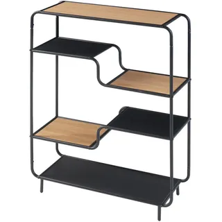 [en.casa] Bücherregal Kristiansand , Schwarz , Metall , 80x101x30 cm , Wohnzimmer, Regale, Bücherregale