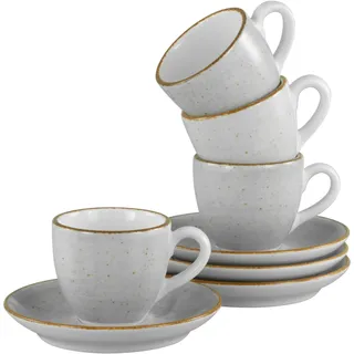 CreaTable Vintage Nature Stein Espresso Set 8-tlg. handbemalt