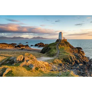Papermoon Fototapete »Sonnenuntergang bei Ynys Llanddwyn«, bunt