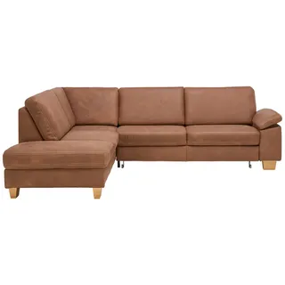 Beldomo Premium Ecksofa , Braun , Leder , Echtleder , Nubukleder , Uni , Ottomane links, L-Form , 274x235 cm , Typenauswahl, Bettkasten erhältlich, Lederauswahl, Sitzqualitäten, seitenverkehrt erhältlich, Bettfunktion erhältlich, Hocker erhältlich, Rückenfutter, individuell planbar , Wohnzimmer, Sofas & Couches, Wohnlandschaften, Ecksofas