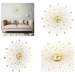 vidaXL Wanduhr Metall 70 cm Golden - Wanduhr - Wanduhren - Analoguhr - Analoguhren - Gold