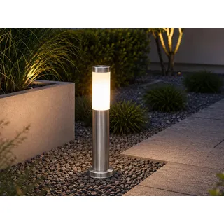 Außen Sockelleuchte Edelstahl, Höhe 45cm, E27 Gartenlampe zur Wegbeleuchtung