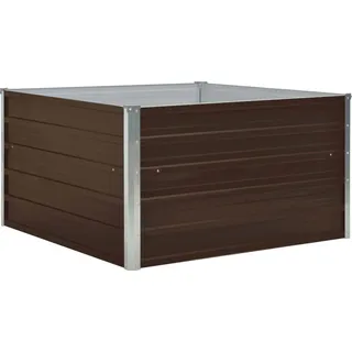 vidaXL Hochbeet 100 x 100 x 45 cm Verzinkter Stahl Braun - Braun