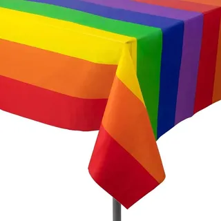 NA Regenbogen-Tischdecken, Party-Regenbogen-Tischdecken, Gay Pride, rechteckige Tischdecke, Party-Dekoration, für Geburtstagsparty, Hochzeiten, Picknicks, 274 x 137 cm, 2 Stück