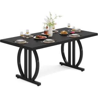 LITTLE TREE Moderner Esstisch für 4-6 Personen, 160 cm großer rechteckiger Küchentisch mit geometrischen Beinen, einzigartiger Esstisch, Küchen- und Esszimmermöbel