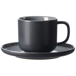 Ritzenhoff & Breker Kaffeetasse mit Untertasse 0,24 l Schwarz 2 St.