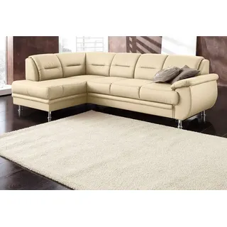 sit&more Ecksofa »Mailand L-Form, B: 250 cm« optional Bettfunktion, weiß