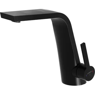 Waschtischarmatur , Schwarz , Metall , 5.4x18.1x20.8 cm , Made in Germany , flexible Anschlussschläuche, Keramikkartusche , Badezimmer, Waschbecken & Armaturen, Armaturen