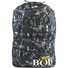 Rocksax, Rucksack, Rucksack Collage Bob Marley, Schwarz