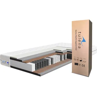TULENA NOX Taschenfederkern Matratze 140 x 200 cm mit Memoryschaum Comfort, H4 / H5