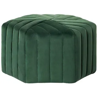Beliani Pouf Murietta 53/53/29 cm , Grün , Textil , Sechseckig , 53x29x53 cm , Wohnzimmer, Sessel, Hocker & Hockerbänke, Poufs