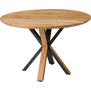 MASSIVMOEBEL24.DE Esstisch rund Akazie 120x120x76 natur lackiert
