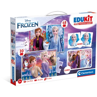 CLEMENTONI Frozen 2«, 48 Stücke, 6 Würfel) - pädagogische Spiele für Kinder - Memory und Logik-Spiel 18292